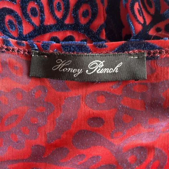 Honey Punch Burnout Velvet Paisley Faux Wrap Romper | Size Small - Picture 7 of 7